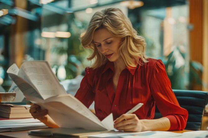 Desk with notepad and coffee